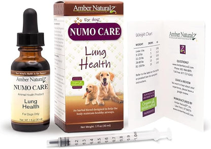 Amber NaturalZ Numo Care Respiratory Support for Dogs | Herbal Formula to Help Maintain Normal Lung Function, Clear Airways, and Immune Health | Natural Aid for Breathing Comfort 1 Fluid Ounce