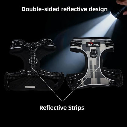 No Pull Dog Harness and Leash Set-Reflective Plaid Design, Adjustable & Comfortable with Front D Ring for Small Medium Dogs (XS, Black Plaid)