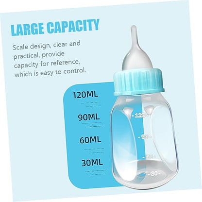 VANZACK 2pcs Kitten Milk Bottles for Newborn Cats Silicone Nursing Container with Measurement Scale Leak-Resistant Feeding Tool for Small Animals Durable and Safe Design