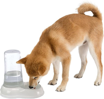 Ferplast Food or Water Dispenser for Dogs and Cats AZIMUT 1500 Pet Dispenser 1, 5 Liter Dry Food Feeder Water Feeder, Sturdy Plastic, Non-Slip Bottom, 16,5 x 25 x h 24,5 cm White