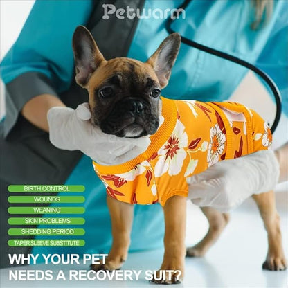 PetWarm Recovery Suit for Pets – Pet Dog Cat After Surgery Onesie for Male & Female Pets – Post-Spay & Neuter, Weaning, Prevents Licking – Cotton Protect Pet Abdominal– Pet E-Collar Alternative, XS
