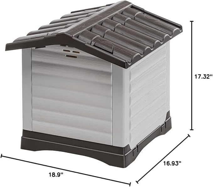 Ferplast Outdoor Kennel, Dog House DOGVILLA 50 in Resistant Thermoplastic Resin