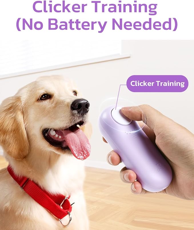 Clink Design Dog Training Clicker and Clicker Dog Trainer with Built in Treat Storage, Compact Dog Clicker for Puppy Training or Cat Clicker, 2.36 oz, Purple