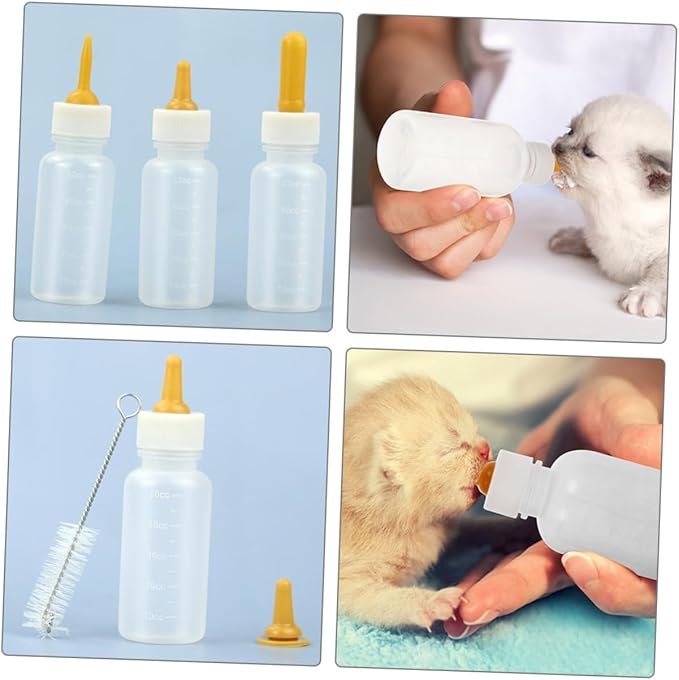 3pcs Pet Feeding Bottles for Cats Dogs Small Milk Bottle for Indoor Cats Reusable Nursing Feeder for Puppies Kitten Pet Accessories