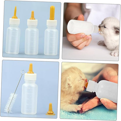 3pcs Pet Feeding Bottles for Cats Dogs Small Milk Bottle for Indoor Cats Reusable Nursing Feeder for Puppies Kitten Pet Accessories