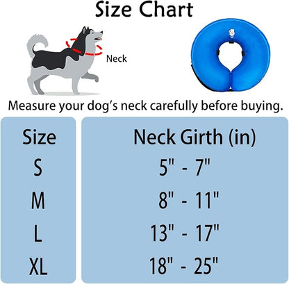 Dog Cone Collar for Small Medium Large Dogs After Surgery, Inflatable Doggie Neck Donut Collar Recovery ECollar, Soft Adjustable Dog Cones Alternative, Protective Pet Cones for Dogs