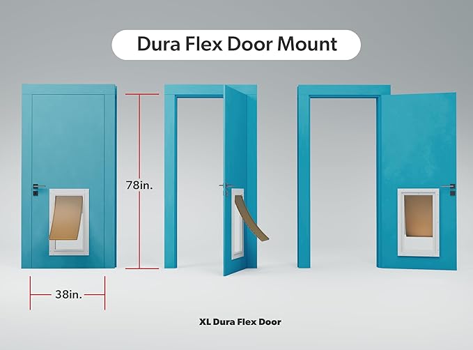 DuraFlex Heavy-Duty Aluminum Frame Pet Door for Large-Sized Dogs (10.5” X 21.25” Pet Opening) by High Tech Pet - Easy Installation Dog Door, Door Mount, Air Tight, Security Panel - AF-3-L