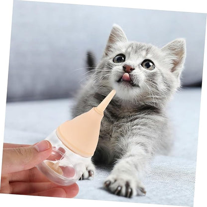 PET Nursing Bottle Kit Silicone Feeding Squeeze Milk Bottle for Kittens Puppies and Small Animals 100% Food-Grade Material Easy to Clean for Newborns