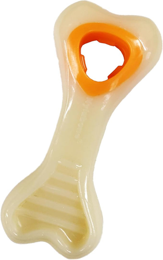 Nylabone Knuckle Bone Pop-In Treat Toy Power Chew Toy for Dogs, Interactive Treat Dispensing Enrichment Toys for Dogs, Long Lasting Chicken Flavor, X-Small Dogs - Up to 15 lbs