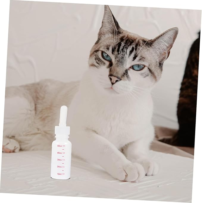 SUPVOX 3Pcs Small PET Nursing Bottles Portable Milk Bottle for Rabbits Puppies Kittens Scale Nurser Feeding Set