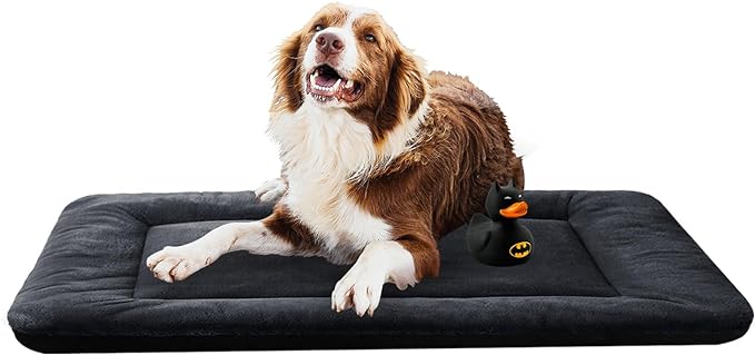 Dog Beds Crate Pad for Extra Large Dogs Ultra Soft Dog Crate Bed Washable & Anti-Slip Kennel Pad for Dogs Cozy Sleeping Mat,Dark Gray 48inch