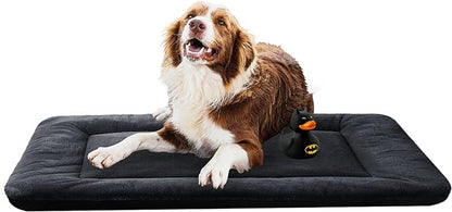 Dog Beds Crate Pad for Extra Large Dogs Ultra Soft Dog Crate Bed Washable & Anti-Slip Kennel Pad for Dogs Cozy Sleeping Mat,Dark Gray 48inch