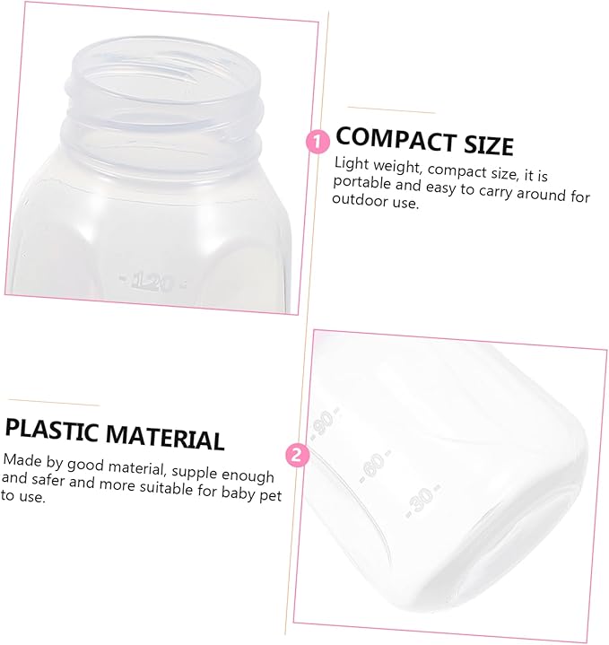 VANZACK 2pcs Dog Rabbit Cat Feeder Small Pet Nursing Bottles Scale Design for Kitten Replacement Milk