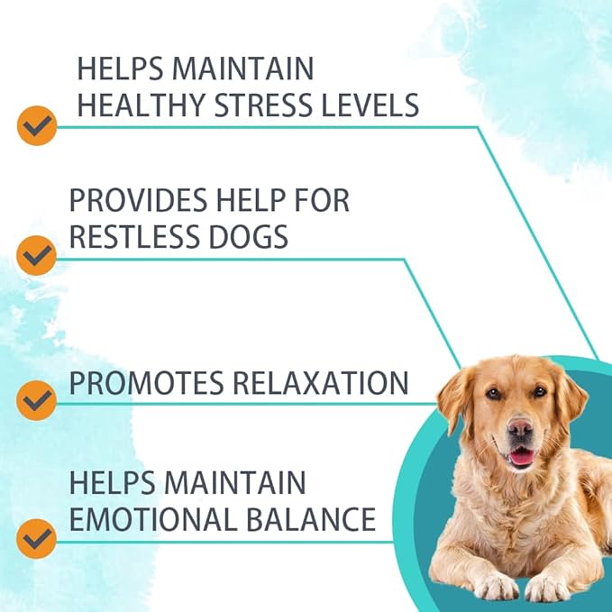 Calming Powder for Dogs - Anxiety & Stress Relief Supplement with Organic Hemp, Valerian Root - Behavioral Support, Fireworks & Travel Aid - Beef Flavor, 90g Powder (ND-046)