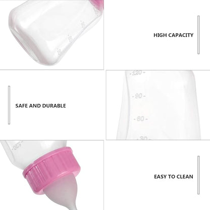 POPETPOP Pet Bottle Kits- Kitten Puppy Bottle Cat Feeding for Rabbits, Puppy Milk Feeder Small Pet Feeding Tool (Pink)
