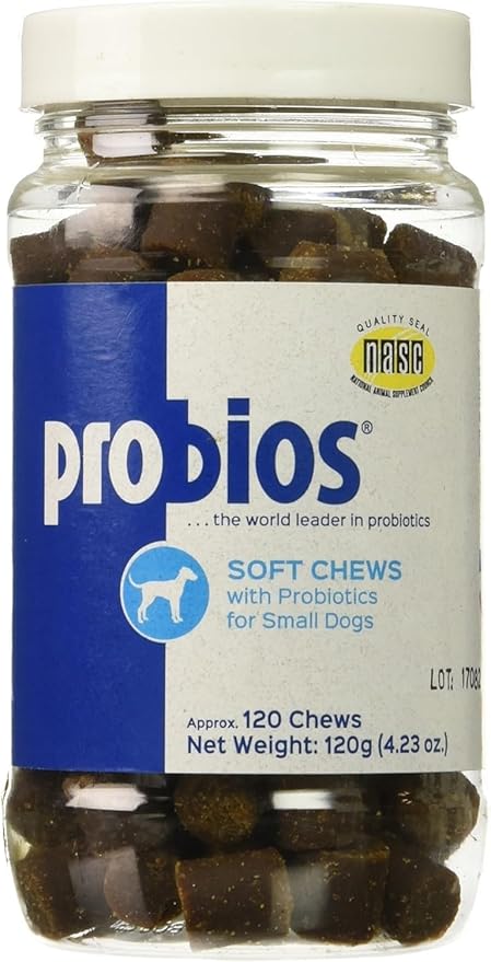 Probios for Dogs Soft Chews, Probiotics for Dogs, Daily Supplement for Gut Health, Digestion & Immune Support, Small Breeds, 4.23oz