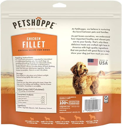 Premium Chicken Fillet Dog Treats Made in USA, Only All Natural - No Fillers, Additives or Preservatives (12 oz)