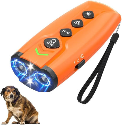 Dog Bark Deterrent Devices Rechargeable Anti-Barking Device for Dogs with 3X Ultrasonic Barking Control & Behaviour Correct Feature Better Than Dog Training Collars or Shock Collars (Black & Orange)