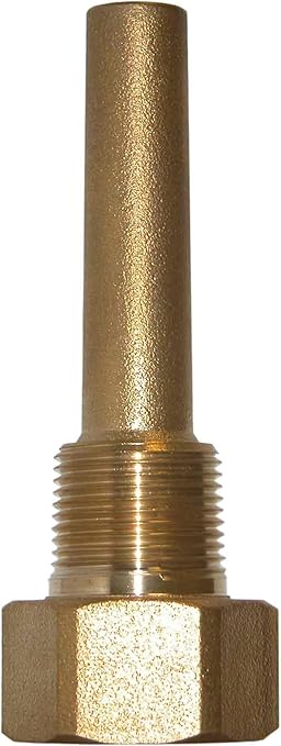 Winters TIW01LF TIM (LEAD-FREE) BRASS THERMOWELL, 3.5" STEM LENGTH, 3/4" NPT