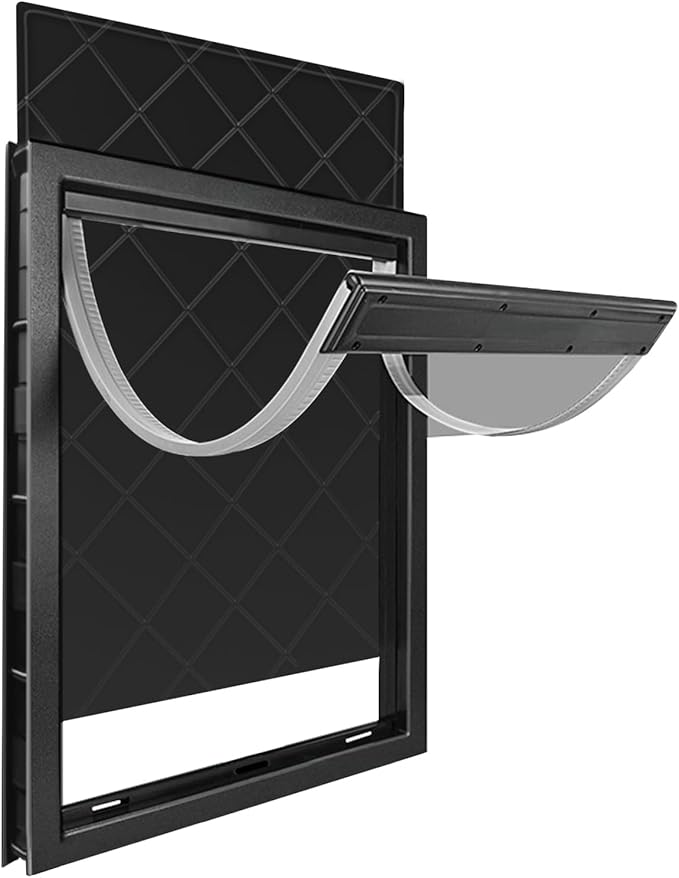 YOXIER Dog Door for Sliding Glass Door,Gates for Dogs Indoor with Door, Extreme Weather Doggy Door, Big Dog Door for Large and Extra Large Dogs Up, Dual Flap Insulated Dog Door 1 Set