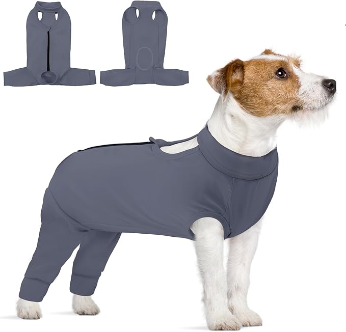 KOESON Dog Recovery Suit Hind Leg, Recovery Sleeve for Female Male Dogs, Pet Leg Sleeve to Stop Licking, Pet Rear Leg Wound Cover, Dog Spay Onesie for Wound Heal Care