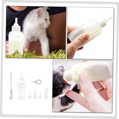 ibasenice Reusable Nursing Bottles for Cats Kitten Milk Bottle Set Puppy Milk Feeder 3 Pack