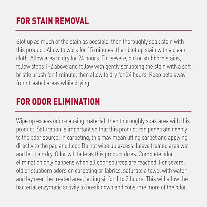 Nature’s Miracle Advanced Stain & Odor Eliminator, Sunny Lemon Scent, Severe Mess Enzymatic Formula For Tough Pet Messes, 1 Gallon