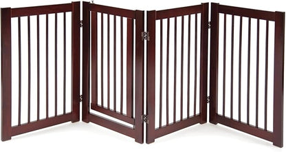 Primetime Petz 360 Configurable Dog Gate with Door – Indoor Freestanding Walk Through Wood Pet Gate,Walnut