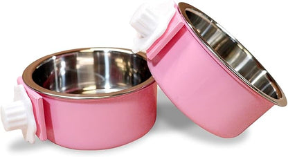 Mirapet's Dog Water Bowl & Cat Food Bowl Set of 2 - Multipurpose Pet Bowl Set - Premium Quality Cat Water Bowl Made for The Perfect Feeding Experience - No-Spill Dog Bowl for Crate (Small, Pink)