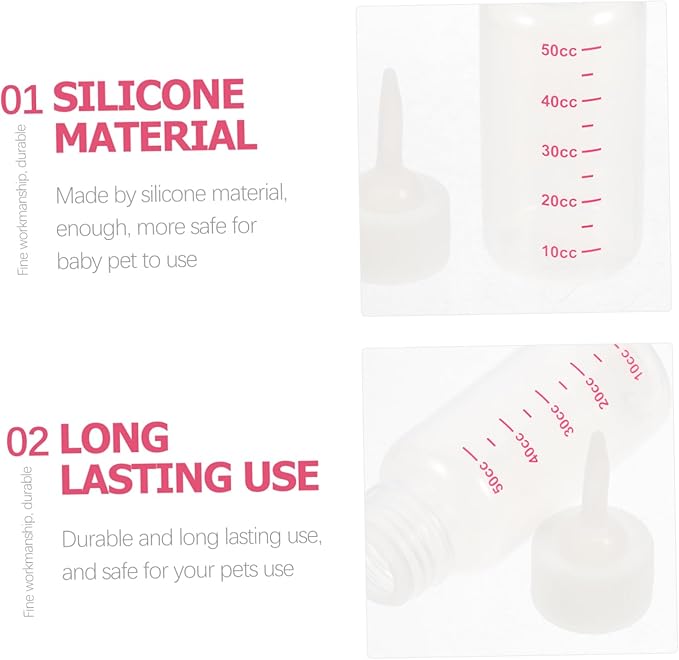 Hemobllo 5pcs Pet Nursing Bottles Safe Food-Grade Milk Feeder for Kittens Puppies and Newborn Animals Pointed Head Design Measurement Scale