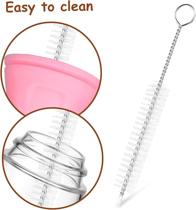 WOONEKY Silicone Nursing Bottles for Puppies Kitten Newborn Puppy Feeding Supplies Dog Bottles Milk Cleaning Brush