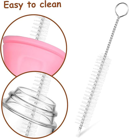 WOONEKY Silicone Nursing Bottles for Puppies Kitten Newborn Puppy Feeding Supplies Dog Bottles Milk Cleaning Brush