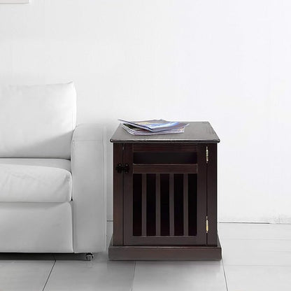 Casual Home Wooden Small Pet Crate, End Table, Espresso,19.5"W x 22.5"D x 22.5"H