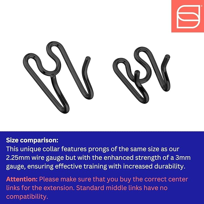 Herm Sprenger Black Stainless Steel Dog Collar with Short Links and Quick Release ClicLock Buckle Made in Germany (20in x 3.0mm (Neck Size up to 16-17in)