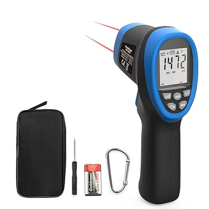 HOLDPEAK Infrared Thermometer D:S=16:1, Digital IR Thermometer 58℉~1472℉, Non-Contact High Laser Temp IR Tool for Cooking (NOT for Human) 985C