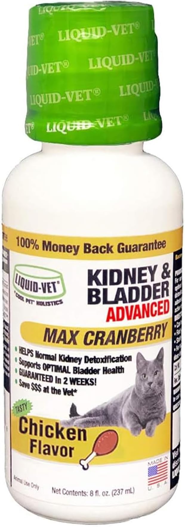 LIQUID-VET Feline Kidney & Bladder Advanced Formula, Chicken Flavor, 8 oz