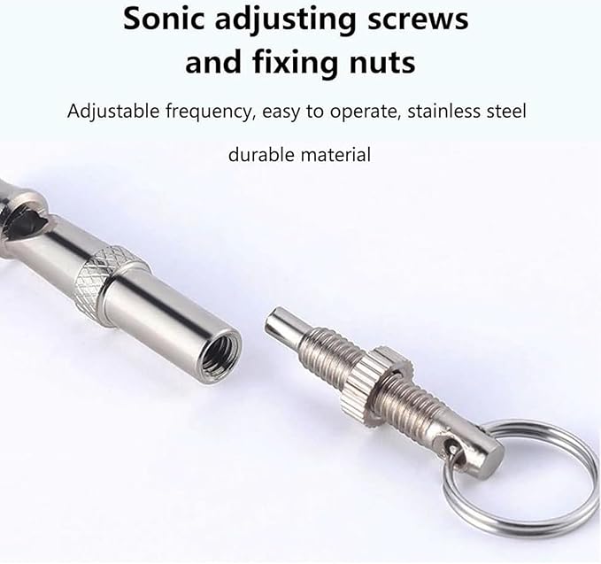 GILL&SONS Dog Training Whistle Set, Adjustable Ultrasonic, 2 Pack with Lanyards, Black and Silver