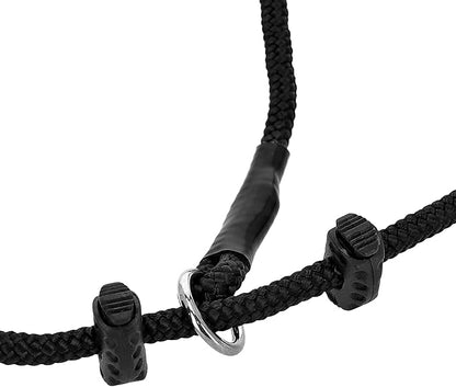 Dingo Gear Dog Choke Collar Hand Sewn Strong Polypropylene Braided Cord Two Limiters Waterproof Choker for K9 Training IGP Agitation Bite Work Obedience XS - Black (S04046)
