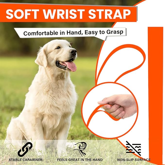 Waterproof Dog Leash 10ft, 16ft, 30ft, 50ft PVC Recall Long Line Dog Leash Beach Swimming Tracking Training Dogs Lead for Small, Medium and Large Dogs