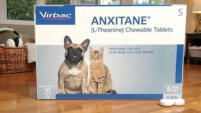 Virbac ANXITANE® (L-Theanine) Chewable Tablet - Promotes relaxation for anxious behavior - Small Dog/Cat < 22lbs