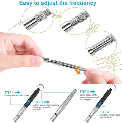 Dog Training Kit,Dog Whistle to Stop Barking Neighbors Dog,Dog Clicker for Training,Adjustable Ultrasonic Silent Dog Whistle(Black).