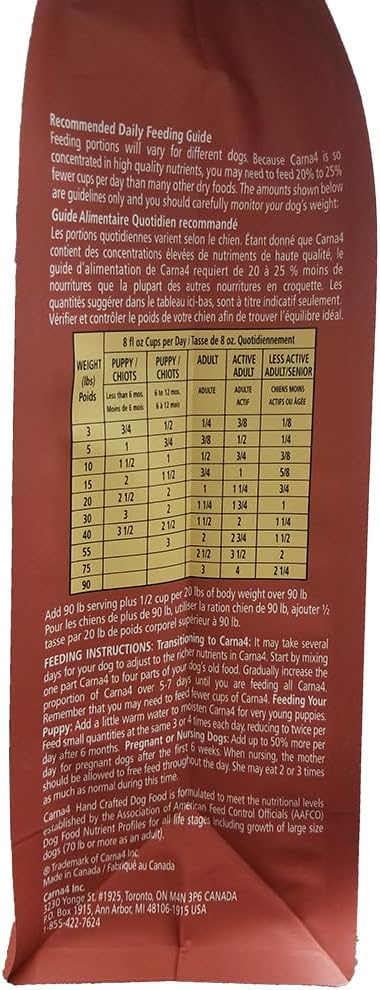 CARNA4 Air Dried Dog Food, Chicken Recipe, Quick Baked Whole Food Nutrition with Sprouted Seeds, Natural Probiotics & Enzymes, No Synthetics - 3 Pound