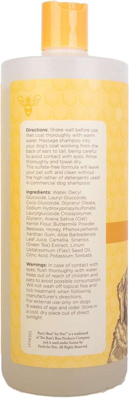 Burt’s Bees for Pets Oatmeal Dog Shampoo with Honey, Soothing Dog Shampoo for Itchy and Sensitive Skin, pH Balanced Formula That Gently Cleans and Moisturizes Dog Coats, 32 Fl Oz