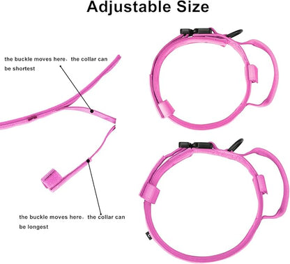 DAGANXI Tactical Dog Collar, Adjustable Military Training Nylon Dog Collar with Control Handle and Heavy Metal Buckle for Medium and Large Dogs, with Patches and Airtags Case (XL, Pink)