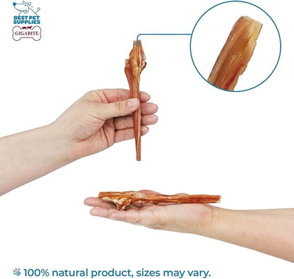 GigaBite Beef Esophagus Dog Treats - Natural Gullet Sticks for Dogs, High Protein Single Ingredient Dog Chews, Rawhide Free Dental Dog Treats for All Dog Breeds - Sticks (6 Inch), Pack of 25