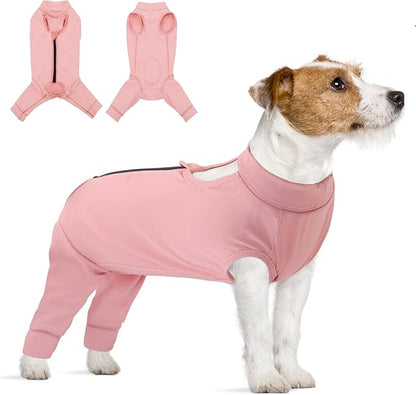 KOESON Dog Recovery Suit Hind Leg, Recovery Sleeve for Female Male Dogs, Pet Leg Sleeve to Stop Licking, Pet Rear Leg Wound Cover, Dog Spay Onesie for Wound Heal Care