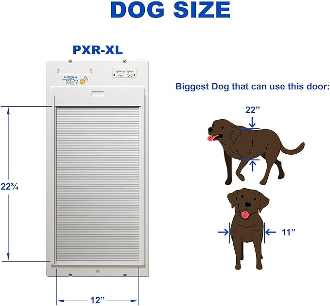 Power Pet Automatic ROLL UP Door by High Tech Pet Brand - Motorized Panel Rolls Up - Pet Operated - Remote App Control - 24/7 Exit & Entry Timers (X-Large, Patio Tall - 92½-96)