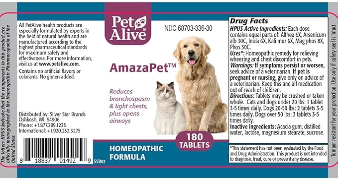 PetAlive Breathe Easy ComboPack for Pets - for Relief of Wheezing, Chest Discomfort, Colds and Respiratory Irritation