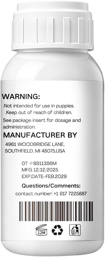lvermect Dewormer Liquid for Dogs, Broad Spectrum for All Wormer, Pin Worms, Hookworms, Lung Worms, Round Worms