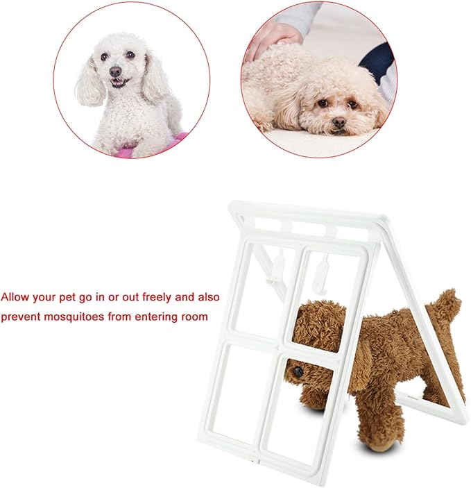 Pet Door, Sturdy Doggie Pet Door, Doggy Doggie Door, Screen Window Gate, Interior and Exterior Doors for Pet Lovers (XL Field Style)